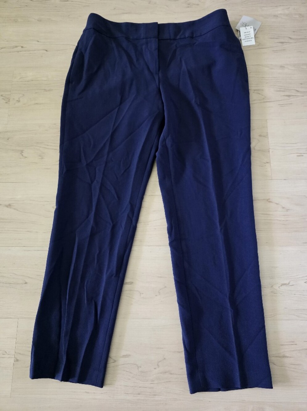 Kasper NWT Navy Blue High Rise Wide Leg Dress Pants Trousers Size 12 $129 Career